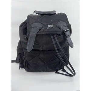 Steve Madden Bqueens Black Quilted Large Backpack Bag Pockets
